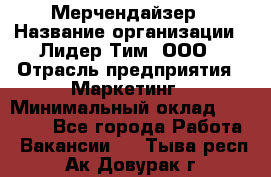 Мерчендайзер › Название организации ­ Лидер Тим, ООО › Отрасль предприятия ­ Маркетинг › Минимальный оклад ­ 23 500 - Все города Работа » Вакансии   . Тыва респ.,Ак-Довурак г.
